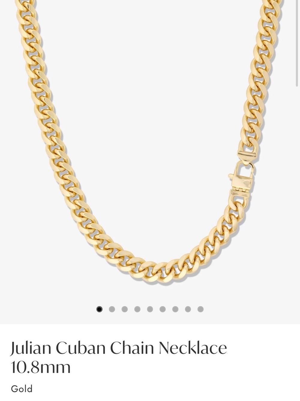 BNWT Melinda Maria Julian Gold Cuban Chain Link Necklace 18”